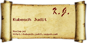 Kubesch Judit névjegykártya